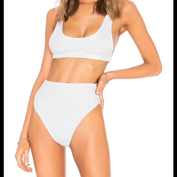 White Rib Beach Riot Swimsuit - Picture 1 of 6